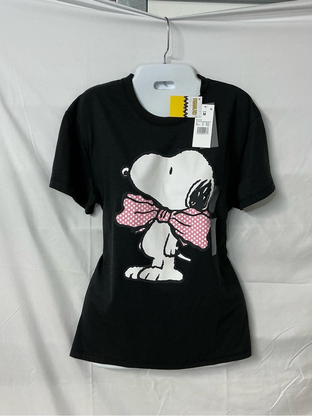 Peanuts Graphic Tee with Snoopy and Pink Polka Dot Bow